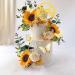 Sunflower Rose Flower Cake Decorations Butterfly Cake Topper with Artificial Eucalyptus and Happy Birthday Topper for Summer Sunflower Wedding Party Decorations Baby Shower Supplies (Sunflower) - Buy Online on GoSupps.com