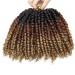8 Packs Pre-twisted Passion Twist Crochet Hair | Ombre Color | 10 Inch Curly Ends Extensions | 1B/30/27 - Buy Online on GoSupps.com