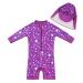 upandfast Baby Boys/Girls Zipper Swimwear with Snap Bottom UPF 50+ Sun Protection Toddler One Piece Swimsuit Purple 18-24 Months