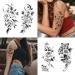 Black Henna Flower Rose Temporary Tattoo Stickers for Women - 15 Sheets - Buy Online on GoSupps.com