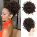 Lommel Messy Bun Hair piece for Women  Elastic Drawstring Loose Wave Curly Scrunchies Ponytail Extension  Synthetic Hair Extensions Hair Bun for Women Daily Use(Dark Chocolate Brown)