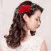 Geyoga 6 Pcs Red Rose Flower Hair Clip & Comb Set - Bridal Wedding Flower Hair Accessories for Women & Girls - Buy Online on GoSupps.com