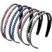 Strass hair band Double crystal side fashionable hair mature hard slipproof tine head strap hair accessories for women girls 4 pieces (mixed colors)
