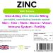 Lindens Zinc Citrate 50mg Tablets - 1000 Pack | High Strength 150% NRV Dose | Supports Skin, Hair, Nails, Bones, Vision, Immune System & Fertility | 1000 Count - Buy Online on GoSupps.com