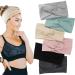 Lynun 6 pieces wide headband women hair band women sport elastic headbands cross hair bands twisted headwrap headband for bicycle fitness running yoga single-color-a