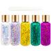 Body Face Glitter Gel SUPGIFT 5 Colors 7.8oz Holographic Chunky Laser Mermaid Liquid Glitter Sequins Glue for Makeup Eyeshadow Hair Nail Slime Craft Resin with Spoon multicolored - 1 5 Colors