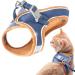 Geeric cat dishes cat dishes breakout cat vest with a leash adjustable dishes for small cats escape proof cat harness set with reflective stripes S blue orange