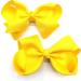 Set of 4 Hair Bow School Clips Girls Bows Ribbons Hair Grips for School (Yellow) - Buy Online on GoSupps.com