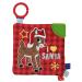 Soft Crinkle Travel Toy with Teether Tabs and Hook Rudolph The Red Nosed Reindeer/I Love Santa Embroidery for Christmas (Red 6.5 inch) Rudolph Red