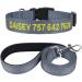 Tagme dog collar and leash personalized reflective dog collar with 1.5m double -sided reflective dog leash for medium -sized gray m (1 -pack) gray set