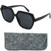 Mini glasses Stylish retro sunglasses with prescription plastic glasses with a thick frame and large glasses free case reading sun glasses women six -sockets 2.0 diopters