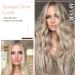 Invisible Wire Hair Extensions - Natural Wavy Synthetic Hair, Adjustable Size, Secure Clips - 20inch Mix Ash Blonde - For Women - Buy Online on GoSupps.com