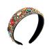 Rhinestone Padded Headband Baroque Crystal Embellished Hairbands Soft Velvet Padded Bejewelled Head Bands Jeweled Headbands for Women Jeweled Hair Accessories for Women and Girls (Classic Style)
