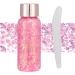 GL-TURELIFES MERMAID sequin chunky glitter liquid eyeshadow glitter body gel festival glitter cosmetics face hair nail make-up long loading sparkling 30 g (#104 pink)