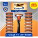 BIC Comfort 3 Refillable Disposable Razors for Men 1 Handle and 14 Cartridges With 3 Blades 15 Piece Razor Kit for Men