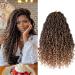 Beverlee 14 Inch 8 Pcak Boho Faux Locs Boho Goddess Locs Pre Looped Soft Hippie Locs Synthetic Bohemian Curly Crochet Locs Hair for Black Women T27 14 Inch (Pack of 8) T27