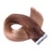 Novon Hair Extensions | Tape In On Hair Extensions #1B/Red Ombre - 40cm - 50 Tresses - 100% Remy Real Hair - Buy Online on GoSupps.com