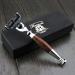 Haryali London 3 Blade Razor Hand Assembled Maroon Antique Handle Beard and Mustache Men Safety Razor
