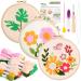 Pllieay 3 Set Punch Needle Embroidery Starter Kits Include Instruction  Punch Needle Fabric with Pattern  Yarns  Embroidery Hoops for Rug-Punch & Pinch Needle