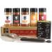 Gourmet Grilling Spices Gift Set for Guys, Dad, Men, BBQ Grill Accesories, Smoker, Seasonings, Rub, Steak, Burgers, Chicken, Fish, Stainless Tongs & Magnet (5 Bottles, 7 Piece Set) 5 Gourmet Grilling Spices