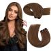 Moresoo Weft Hair Extensions Real Human Hair Brown Sew in Hair Extensions Chestnut Brown Human Hair Weft 22 Inch 100g/Pack #8 22 Inch(Pack of 1) WEFT #8