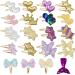 Kruce 16 pair/36 pieces of hair for girls sweet hair clips metal snap hairpins sparkling hair styling accessories for girls children