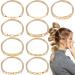 9 Pieces Hair Tie Bracelet Gold Elastic Bracelet Hair Ties 2 in 1 No Crease Hair Ponytails Elastic String for Women Girls