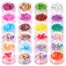 24 Boxes Nail Art Slices, FANDAMEI 3D Fruit Flowers Star Heart Shapes Nail Slices for Nail Art DIY, Craft, Decoration. Cute Design Nail Art Slice Fruit