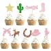 36Pcs Cowgirl Cupcake Toppers Glitter HorseShoe Cactus Gun Cupcake Picks Cowgirl Hats Boots Cake Decorations Decor Supplies for Baby Shower Western Theme Girls Birthday Party - Buy Online on GoSupps.com