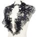 Flower Embroidery Sequin Lace Appliques Trim Floral Embroidered Sew on Patches for Wedding Bridal Dress Party Gown Bodice Craft DIY, 1 Pairs (Black)