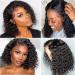 Short Curly Bob Wig Human Hair 13x4 Lace Front Wigs for Black Women Lace Frontal Wigs Human Hair Pre Plucked Hd Transparent Deep Curly Lace Front Bob Wigs Glueless 150% Density Natural Black 10 Inch 10 Inch Natural Black