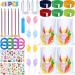 41 Easter Outdoor Party Game Bunny Potato Sack Race Bag Legged Relay Race Bands Bunny Colored Ears Ring Toss Game Bunny Colored Ear Headband Easter Stickers for Easter Party Favor Easter Egg Hunt Game
