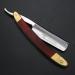 Fbrerurt Traditional Manual Beard Razor Set - Straight Cut Throat Razor with Red Wood Handle & Stainless Steel Blade - International Shipping Available - Buy Online on GoSupps.com