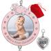 2022 Baby Girl's First Christmas Photo Ornament - Dated Xmas Picture Frame Decoration for Newborn Daughter - Baby's 1st Keepsake - Gift/Storage Bag Included Not Customized