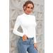 SHEIUGU Women's Mock Turtle Neck Fitted Underwear Tee - Long Sleeve, X-Small, White - Buy Online on GoSupps.com