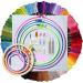 ONESHAW Embroidery Kit 141 Pcs 100 Colors Threads 6 Pcs Embroidery Hoops 2 Pcs Aida Cloth 9 Sewing Pins Cross Stitch Tools and Embroidery Starter Kit for Adults and Kids Beginners 141pcs embroidery kits