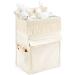 Mkono Diaper Organizer Caddy Macrame Hanging Baby Diaper Storage for Crib Changing Table Baby Essentials Bag Boho Decor Diaper Stacker Holder for Nursery Bedroom, Newborn Gift, Ivory