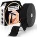 Pro Kinesiology Tape Precut Bulk - 115Ft Athletic Kinesiology Tape for Muscle Pain Relief - Therapeutic Support for Knee Wrist Back  Shoulder-140 Precut Strips (2 x 10 inches)-Black