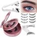 GEMERRY 2 Pair Magnetic Eyelashes Natural Look Magnetic Lashes No Glue or Eyeliner Needed Magnetic Lashes Reusable Magnetic Eyelashes with Applicator B01
