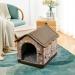 Jiupety Cozy Waterproof Pet Bed House | Indoor/Outdoor | S/M/L/XL/2XL Sizes for Cats and Dogs | Warm Cave Nest for Puppies | Brown - Buy Online on GoSupps.com
