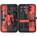 Keiby Citom Manicure Set 18pcs Professional Nail Clippers Kit Pedicure Care Tools-Stainless Steel Grooming Tools With Rose Gold PU Leather Case for Travel & Home (Black/Red) - Buy Online on GoSupps.com