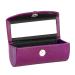 CHERKRAFT Premium Soft Leather Lipstick Case with Mirror for Purse Handbag Organizer / Lipstick Holder (Purple)