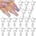 OIIKI 30Pcs Alloy Star Nail Charm  Stars Crystal Nail Gems  Rhinestones Nail Art Dangle Charm for Women Girls Nails DIY Manicure Jewelry Nail Accessories Silver