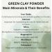 Green Clay Powder for Face Mask Hair & Body - Detox & Purify - 100% Naturel 250g - Excellent pour le visage et les cheveux le traitement des spots le body wrap la d tox bath le soak et le - Buy Online on GoSupps.com