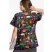 Happy Scrubs Jungle Party Print Unisex Scrub Top | XS-3X | 2 Pocket V-Neck Medical Uniform - Buy Online on GoSupps.com