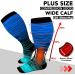 Refeel Plus Size Compression Socks 20-30 mmHg - Wide Calf Knee-High Support Stockings for Women & Men, 3X-Large, Medical Grade (Gray/Dark Blue/Light Blue) - Buy Online on GoSupps.com