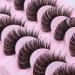 Sibba 10 Pairs False Eyelashes Russian Strip Lashes Fluffy Wispy Fake Eyelashes Natural Growth Long Strip Curly Handmade Faux Reusable Eyelashes (Style B)