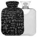 NAANLE mathematical formulas hot water bottle with cover transparent hot water bottle 2 l Großer Gaming bag for bed hand feet warmer pain relief heat and cold therapy