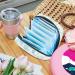 Light Blue Floral Menstrual Cup Bag - Large Zippered Storage for Periods Tampons & Pantyliners - Perfect for Women & Girls - Buy Online on GoSupps.com