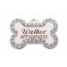 BWM Bling Swarovski Crystal Personalized Pet ID Tags Dog Tags | Dog Tag for Pets Laser Engraved & Personalised | ID Tags for Dogs & Cats | Durable Strong & Deeply Engraved - Small Silver Bone 31x21mm Poochy